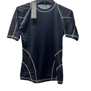 Men poolT-shirt Blue Pugnator Rash Guard Half  Cool Pearl Elite Series Size M